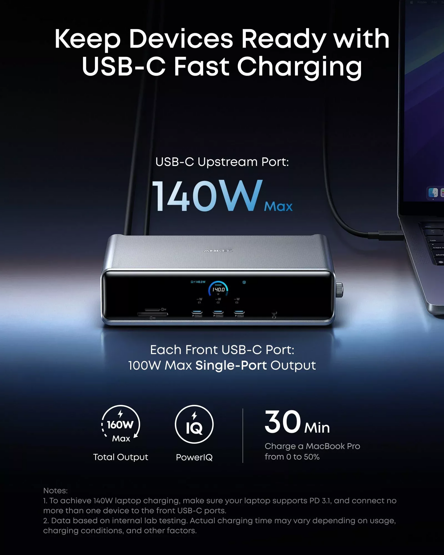 Multifunkcionalni Hub Anker Prime, 3 x USB-A - 4 x USB-C - 1 x Display Port - 2 x HDMI - 1 x Jack 3.5mm - 1 x RJ45 - 1 x SD - 1 x microSD, Siva A83B33A1