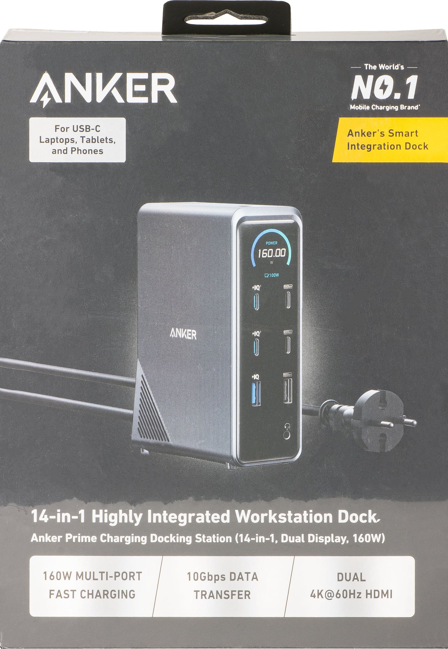 Hub Multifunkcionalni Anker Prime 737, 2 x USB-A 3.0 - 3 x USB-A - 5 x USB-C - 2 x HDMI - 1 x Jack 3.5mm - 1 x RJ45, Crni A83B63A1