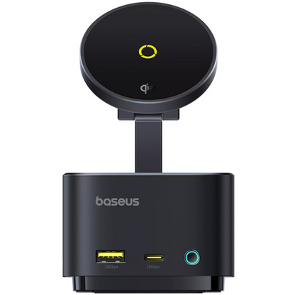 Multifunkcionalni Hub Baseus MagPro II 7u1, 1 x USB-A - 2 x USB-C - 1 x HDMI - 1 x QI - 1 x SD - 1 x microSD, Crni Obnovljen B00072900121-00