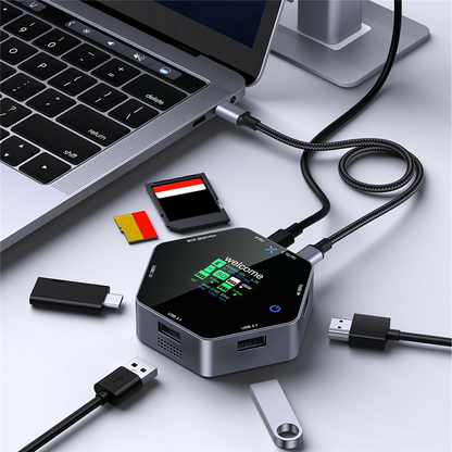 Multifunkcionalni Hub OEM YC-931, 8u1, Siva