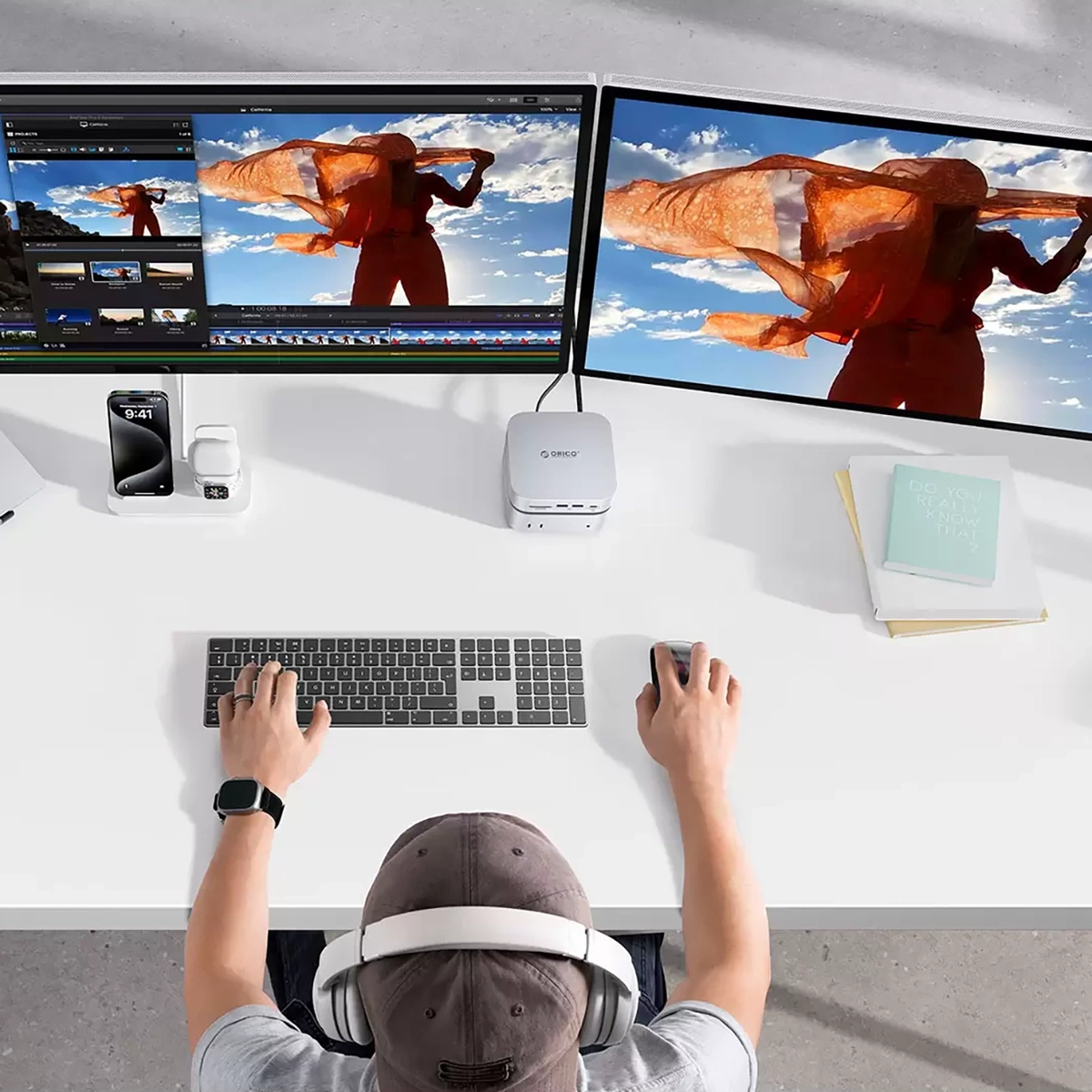 Multifunkcionalni Hub Orico MiniLink M48PR za Apple Mac Mini M4, 9in1, Srebrni