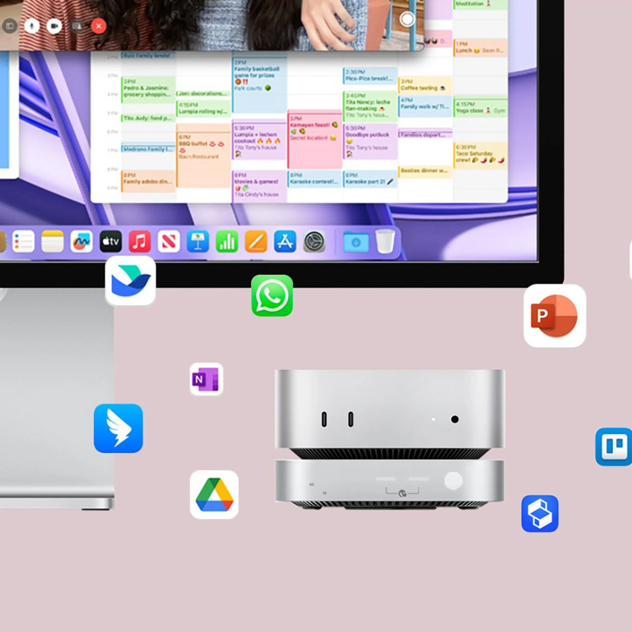 Multifunkcionalni Hub Orico MiniLink M49P za Apple Mac Mini M4, 9u1, Srebrni