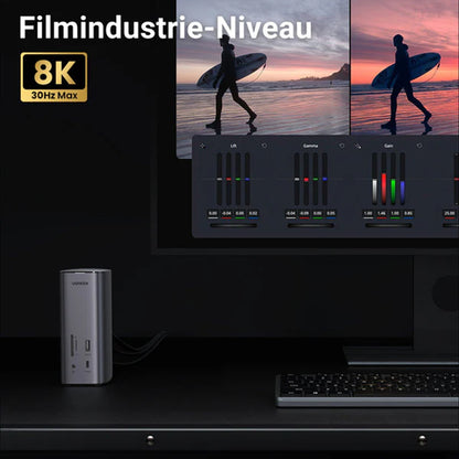 Hub Multifunkcionalni UGREEN Pro CM555, 13in1, Sivi