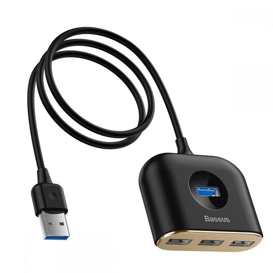 Hub USB Baseus Square, 1 x USB-A 3.0 - 3 x USB-A, Crni CAHUB-AY01