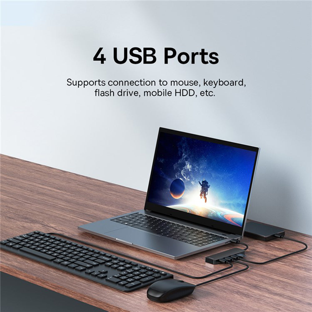USB Hub Baseus UltraJoy, 4 x USB-A 3.0, 1m, Crni B0005280B111-03