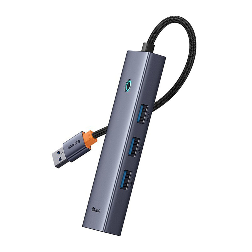 Hub USB Baseus UltraJoy, 3 x USB-A 3.0 - 1 x RJ45, Sivi B0005280A813-01