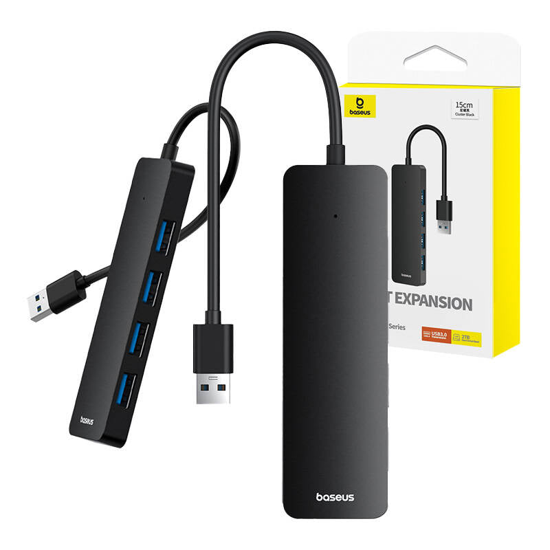 USB Hub Baseus UltraJoy, 4 x USB-A 3.0, 0.15m, Crni B0005280B111-00