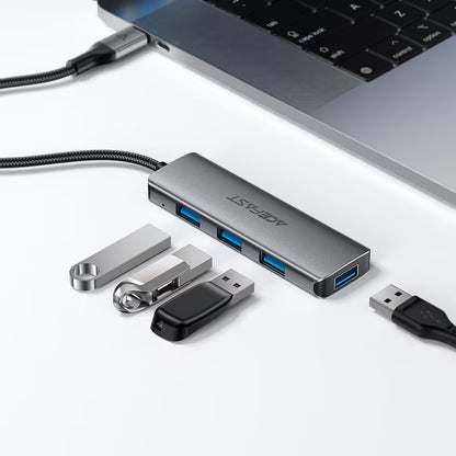 Hub USB-C Acefast J15, 4u1, Sivi