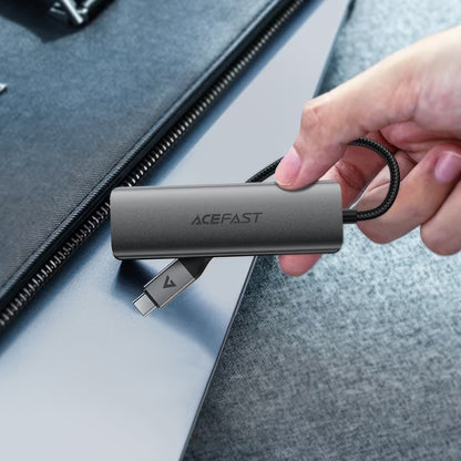 Hub USB-C Acefast J15, 4u1, Sivi