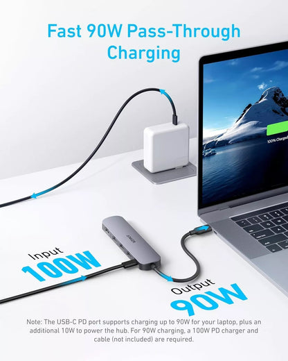 Hub USB-C Anker, 2 x USB-A - 1 x USB-A 3.0 - 1 x USB-C - 1 x HDMI, Sivi A8357HA0