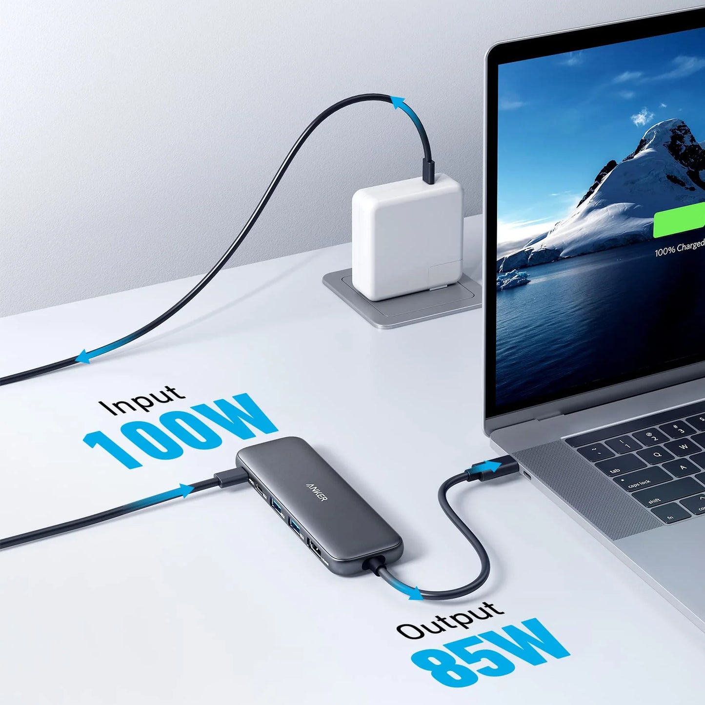 Hub USB-C Anker 332, 2 x USB-A - 2 x USB-C - 1 x HDMI, Sivi A8355H11