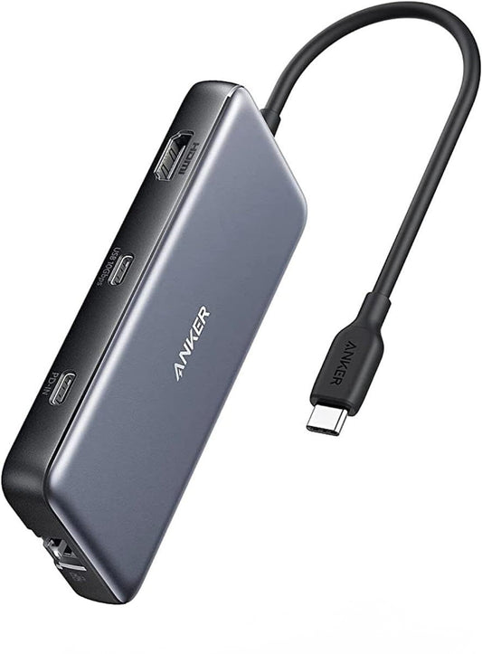 Hub USB-C Anker 555, 2 x USB-A 3.2 - 2 x USB-C - 1 x HDMI - 1 x RJ45 - 1 x SD - 1 x microSD, Sivi A83830A2
