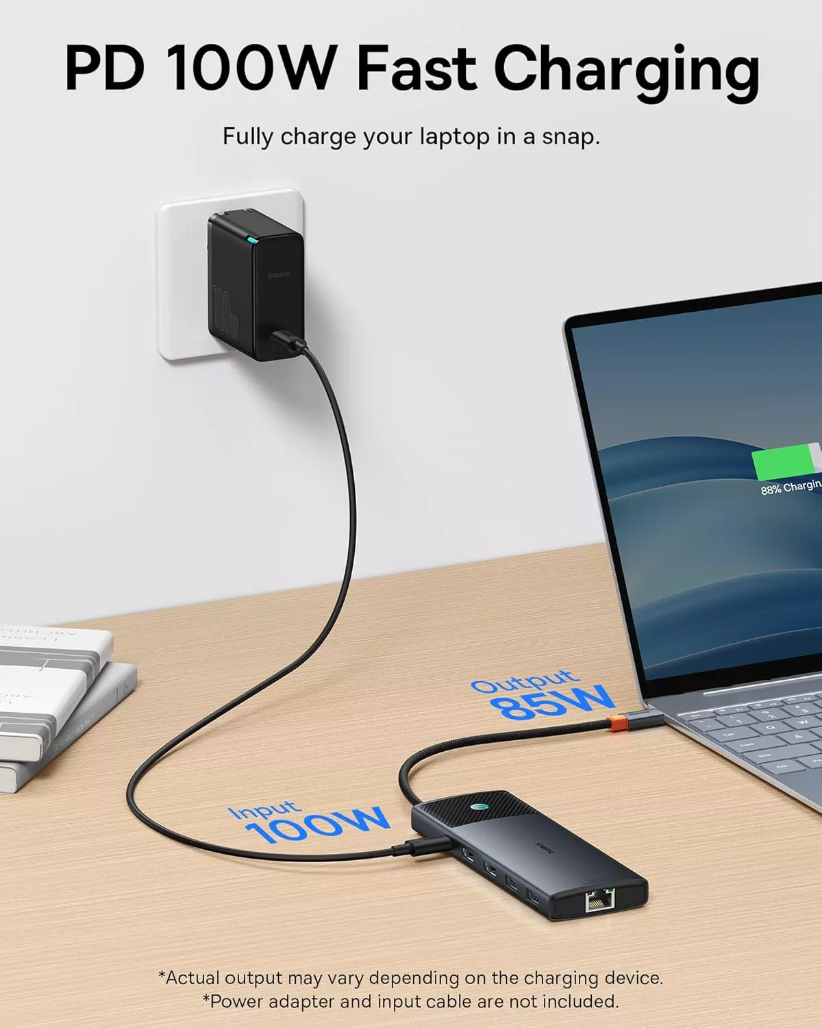 Hub USB-C Baseus Dual Display, 1 x USB-A 3.0 - 2 x USB-A - 2 x USB-C - 2 x HDMI - 1 x RJ45 - 1 x SD - 1 x microSD, Crni B00061800123-01