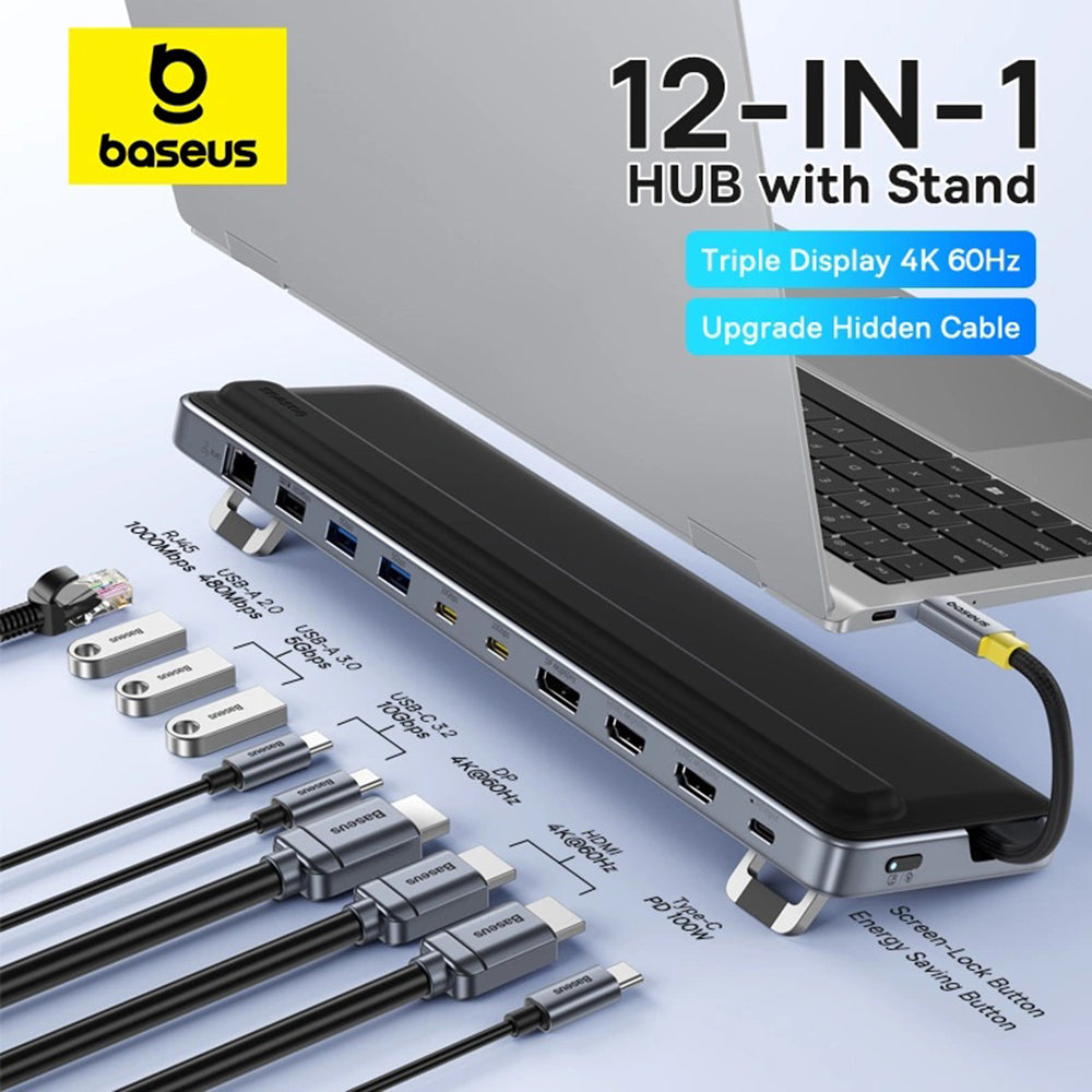 Hub USB-C Baseus EliteJoy EH3, 12in1, Sivi B00051300111-00