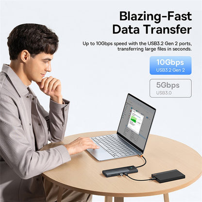 Hub USB-C Baseus Gleam II, 10in1, Crni B0114200