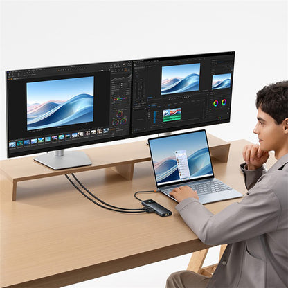 Hub USB-C Baseus Gleam II, 10in1, Crni B0114200