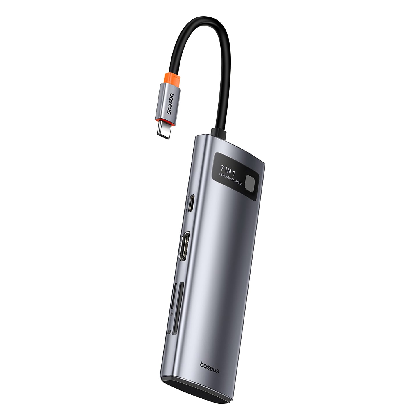 USB-C Hub Baseus Joystar, 3 x USB-A 3.0 - 1 x USB-C - 1 x HDMI - 1 x SD - 1 x microSD, Srebrni B00030708811-00