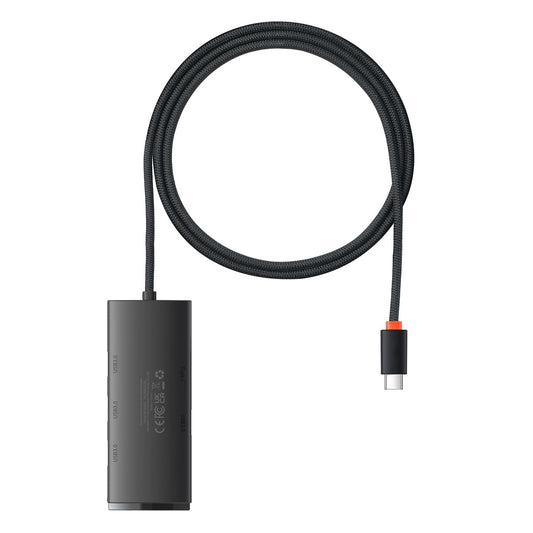 Baseus Lite USB-C Hub, 4 x USB-A 3.0 - 1 x USB-C, 1m, Black WKQXX030401 