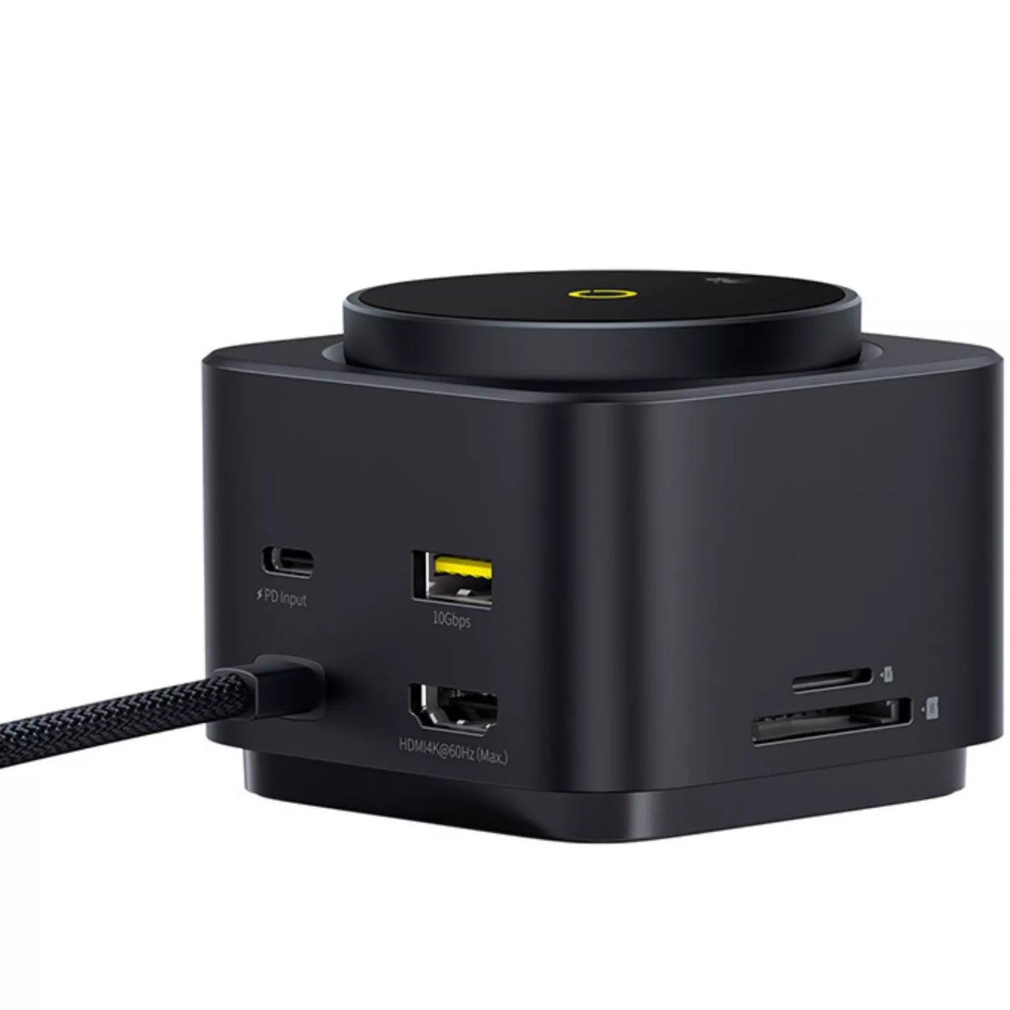 Hub USB-C Baseus MagPro II 7in1, 1 x USB-A - 2 x USB-C - 1 x HDMI - 1 x QI - 1 x SD - 1 x microSD, Crni B00072900121-00