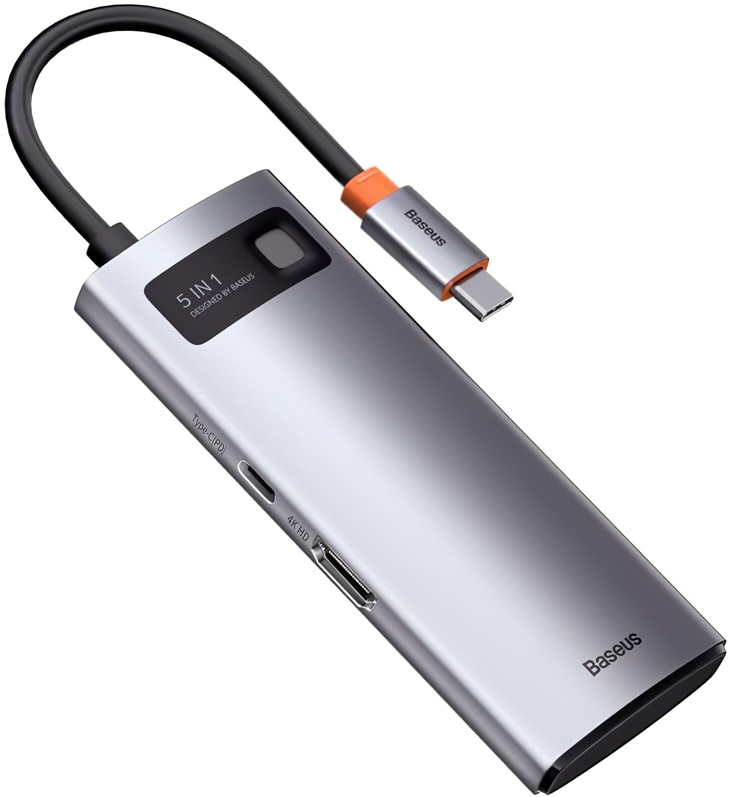 Hub USB-C Baseus Metal Gleam, 3 x USB-A - 1 x USB-C - 1 x HDMI, Sivi WKWG020013
