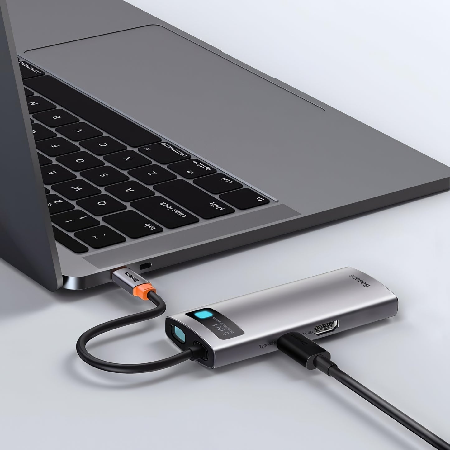 Hub USB-C Baseus Metal Gleam, 3 x USB-A - 1 x USB-C - 1 x HDMI, Sivi WKWG020013