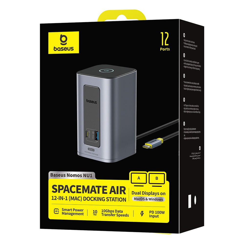 Multifunkcionalni Hub Baseus Nomos NU1 Air Spacemate, 12in1, Sivi B0114400