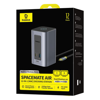 Multifunkcionalni Hub Baseus Nomos NU1 Air Spacemate, 12in1, Sivi B0114400