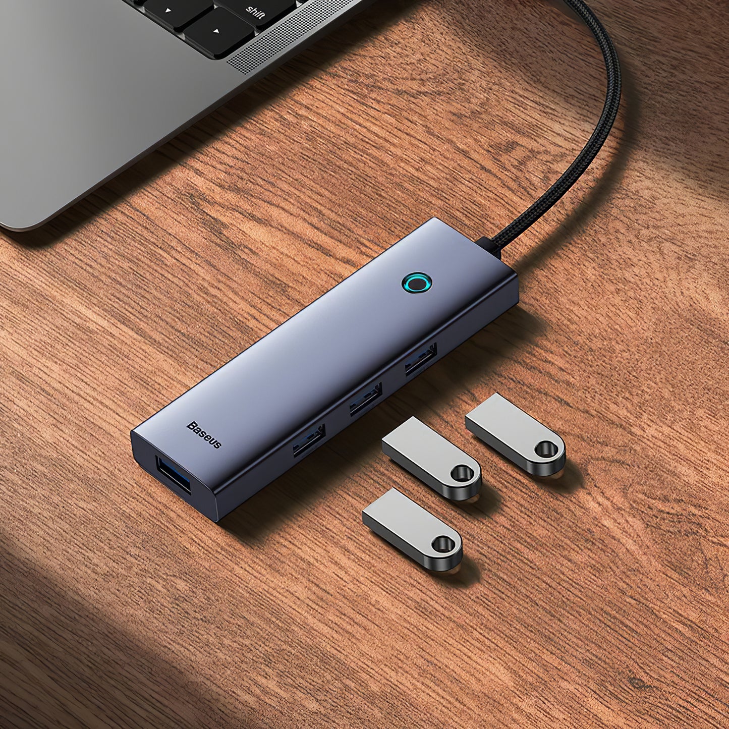 USB-C Hub Baseus UltraJoy, 4 x USB-A 3.0 - 1 x HDMI, Sivi B00052809813-00