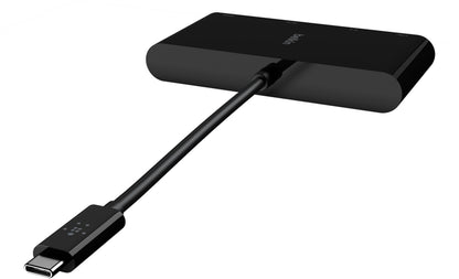Hub USB-C Belkin Connect, 1 x USB-A 3.0 - 1 x HDMI - 1 x VGA - 1 x RJ45, Crna AVC005btBK