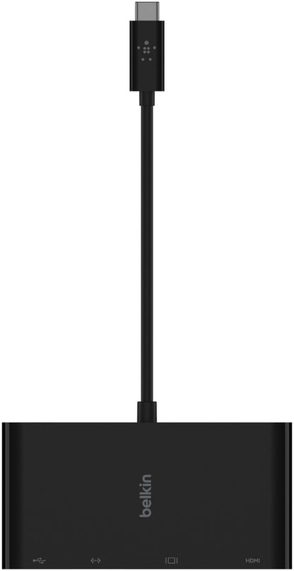 Hub USB-C Belkin Connect, 1 x USB-A 3.0 - 1 x HDMI - 1 x VGA - 1 x RJ45, Crna AVC005btBK