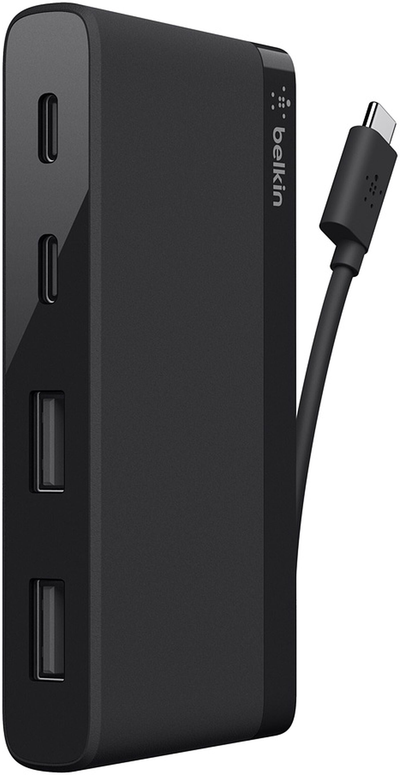 Hub USB-C Belkin Mini, 2 x USB-A 3.1 - 2 x USB-C, Crna F4U090btBLK