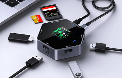 Hub USB-C BlitzWolf BW-TH16, 8u1, Siva