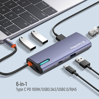 Hub USB-C ColorWay CW-HUB03, 6in1, Srebrni