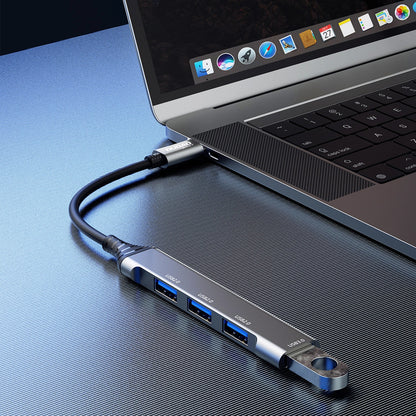 Hub USB-C Dudao A16T, 1 x USB-A 3.0 - 3 x USB-A, Crni