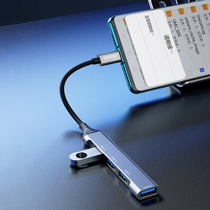 Hub USB-C Dudao A16T, 1 x USB-A 3.0 - 3 x USB-A, Crni