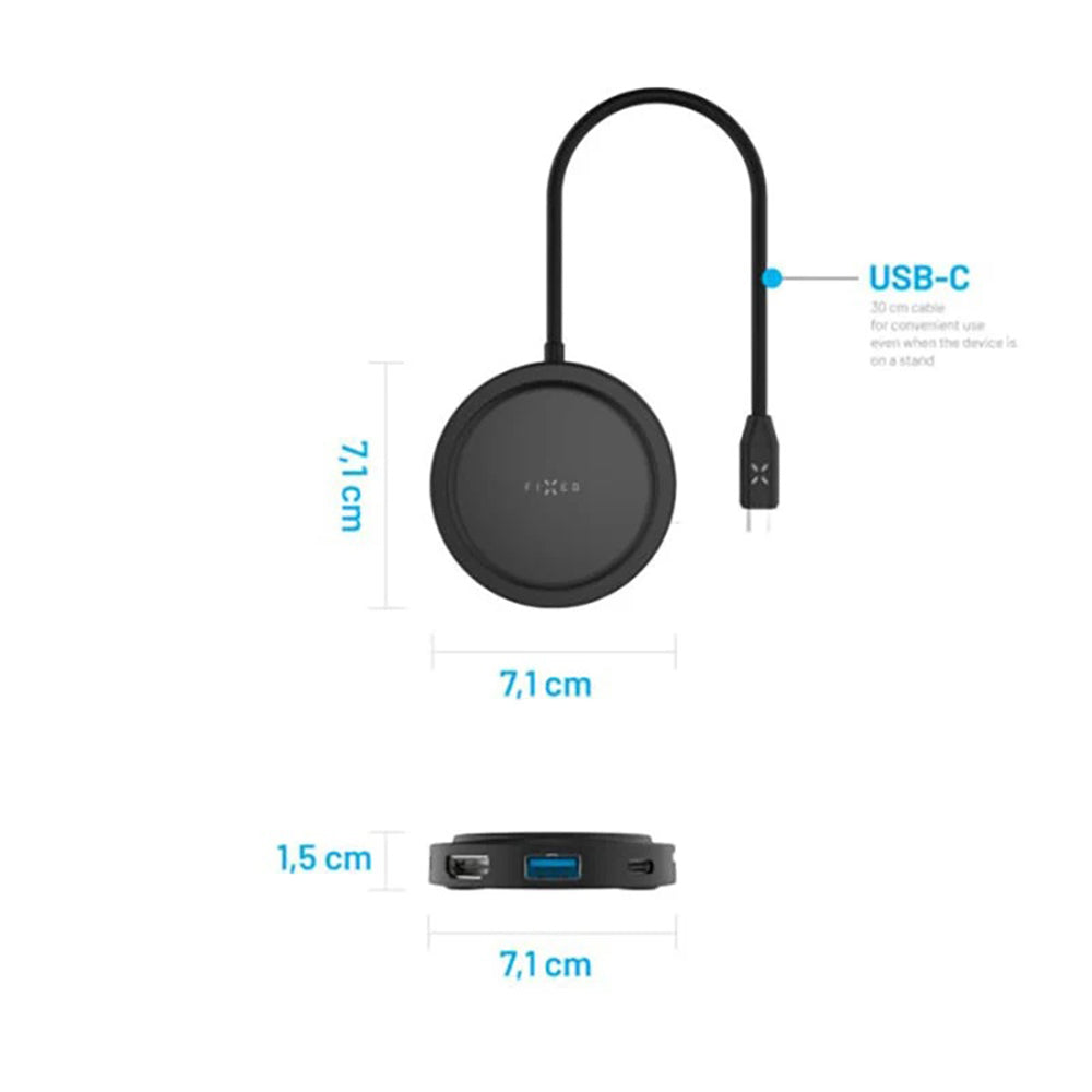 Hub USB-C Fixed MagHub, 7in1, Crni