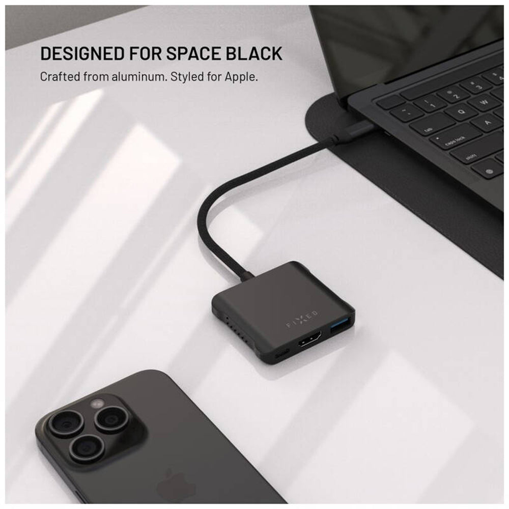 Hub USB-C Fixed Quadri, 5in1, Crni