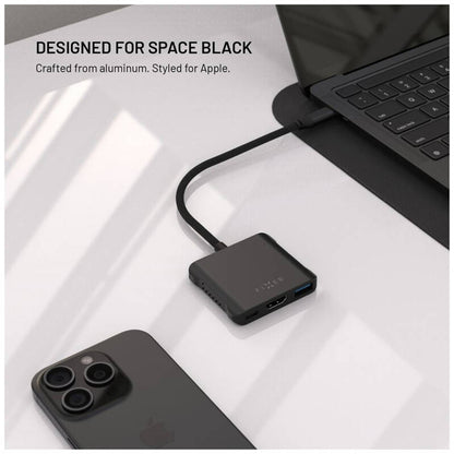 Hub USB-C Fixed Quadri, 5in1, Crni