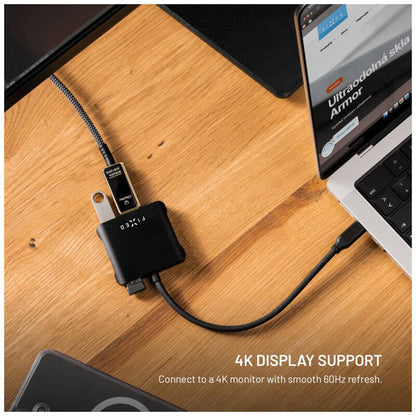 Hub USB-C Fixed Quadri, 5in1, Crni