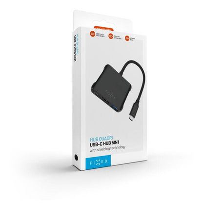 Hub USB-C Fixed Quadri, 5in1, Crni