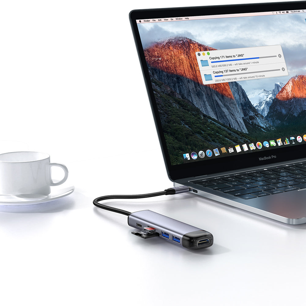 Hub USB-C McDodo HU-7740, 6u1, Sivi