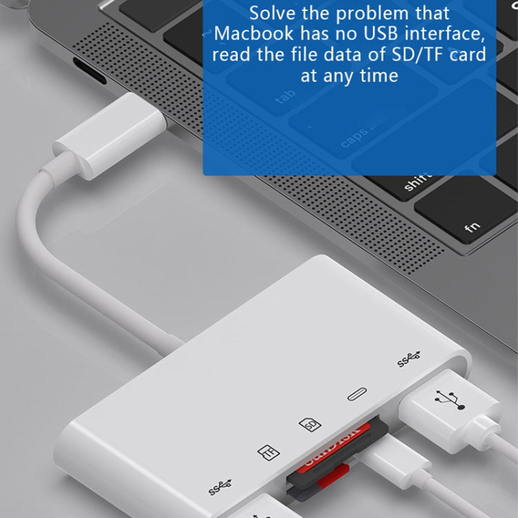 Hub USB-C OEM NK-1032TC, 2 x USB-A - 1 x USB-C - 1 x SD - 1 x microSD, Beli