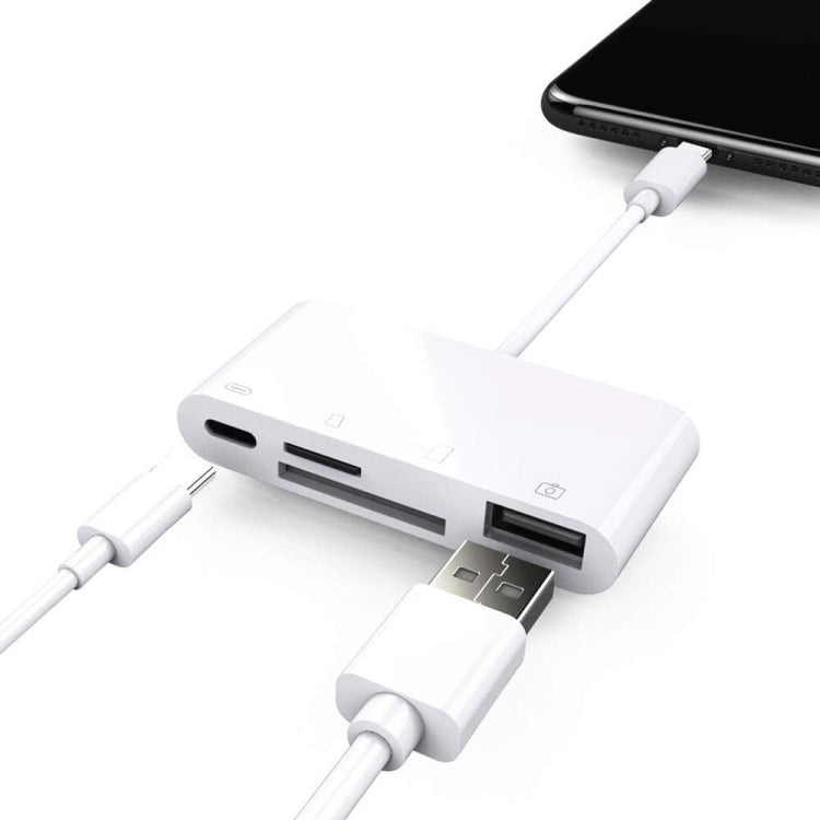 USB-C OEM NK108LTC hub, 1 x USB-A - 1 x USB-C - 1 x SD - 1 x microSD, Bijeli