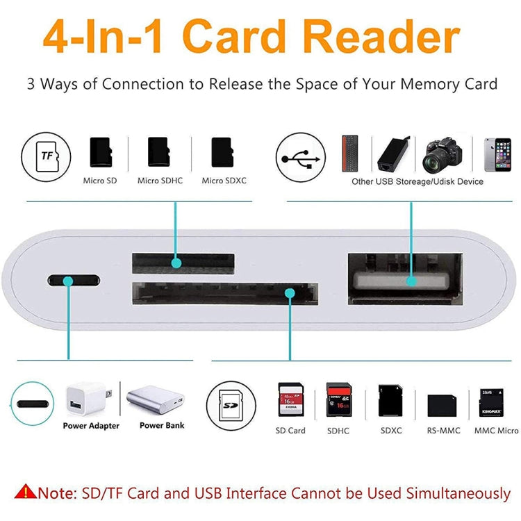 USB-C OEM NK108LTC hub, 1 x USB-A - 1 x USB-C - 1 x SD - 1 x microSD, Bijeli