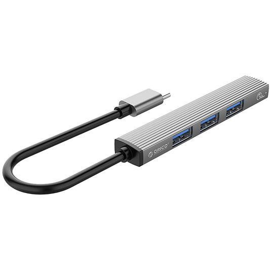 Hub USB-C Orico AH-A13, 1 x USB-A 3.0 - 3 x USB-A, Sivi