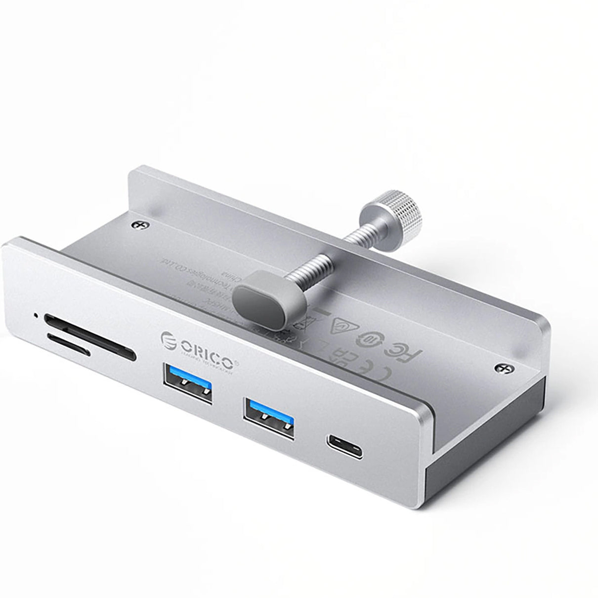 Hub USB-C Orico MH5PC Clamp, 2 x USB-A 3.2 - 1 x USB-C - 1 x SD - 1 x microSD, Srebrni