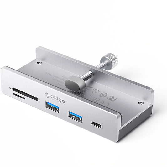 Hub USB-C Orico MH5PC Clamp, 2 x USB-A 3.2 - 1 x USB-C - 1 x SD - 1 x microSD, Srebrni