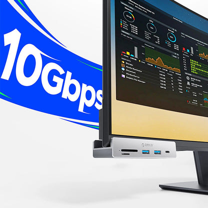 Hub USB-C Orico MH5PC Clamp, 2 x USB-A 3.2 - 1 x USB-C - 1 x SD - 1 x microSD, Srebrni