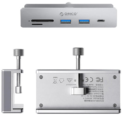 Hub USB-C Orico MH5PC Clamp, 2 x USB-A 3.2 - 1 x USB-C - 1 x SD - 1 x microSD, Srebrni