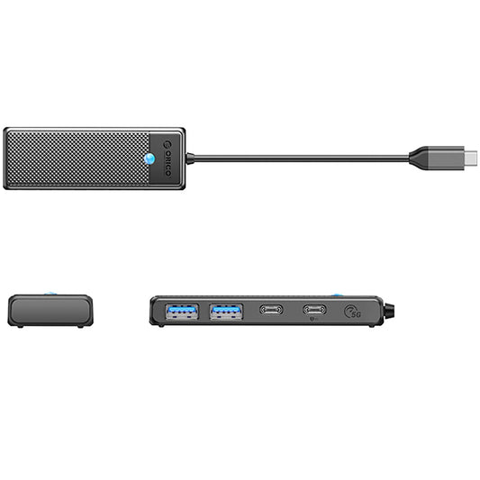Hub USB-C Orico PAPW2AC-C3, 2 x USB-A 3.0 - 2 x USB-C, Crni